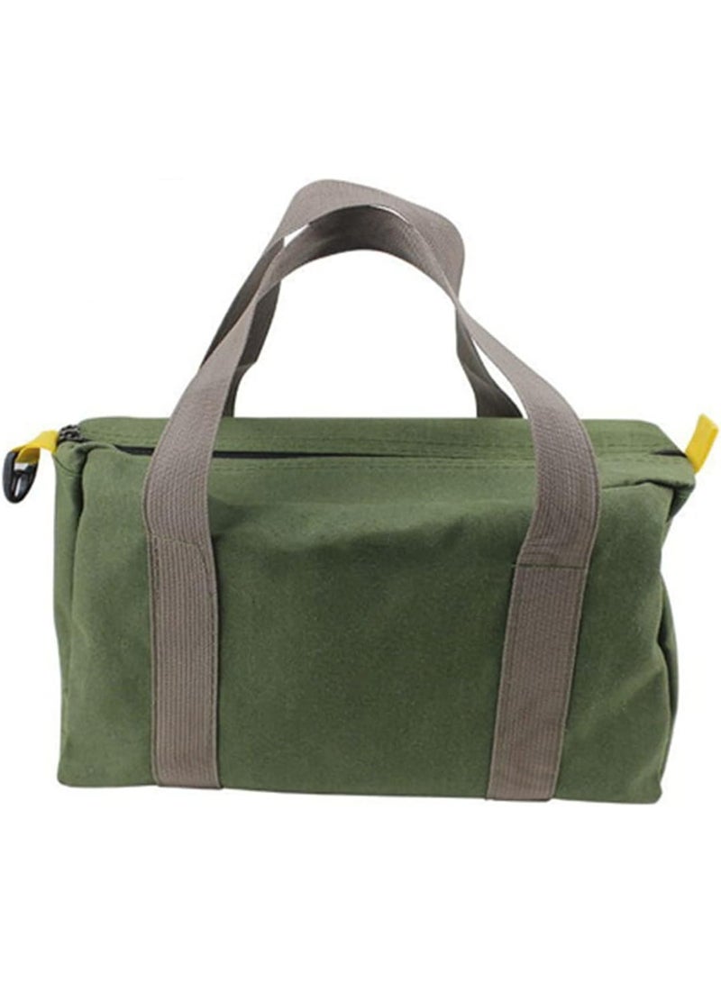 16 Inch Wide Mouth Tool Bag, Canvas Tool Bag, Heavy Duty Tool Storage Bag, Large Capacity Tool Tote Bag for Electricians, Power Tool Organizer Pouch, Tool Bags for Men - Image 1